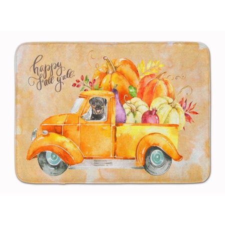Carolines Treasures Fall Harvest Rottweiler Machine Washable Memory Foam Mat CK2629RUG